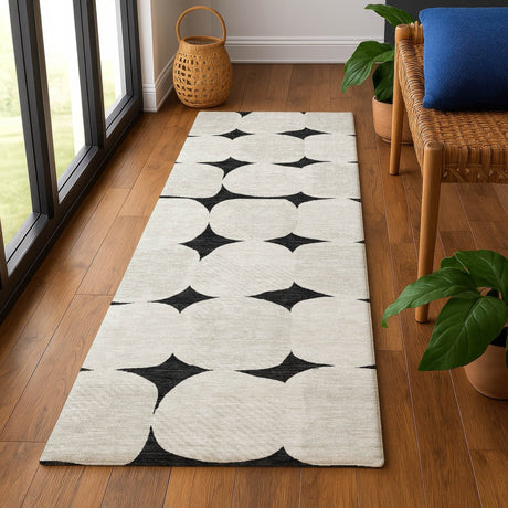 Dalyn The Reserve TR16 Black Rug shown in a room