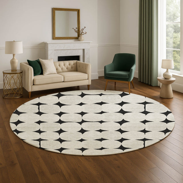 Dalyn The Reserve TR16 Black Rug shown in a room