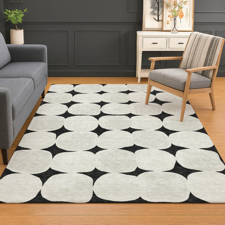 Dalyn The Reserve TR16 Black Rug shown in a room
