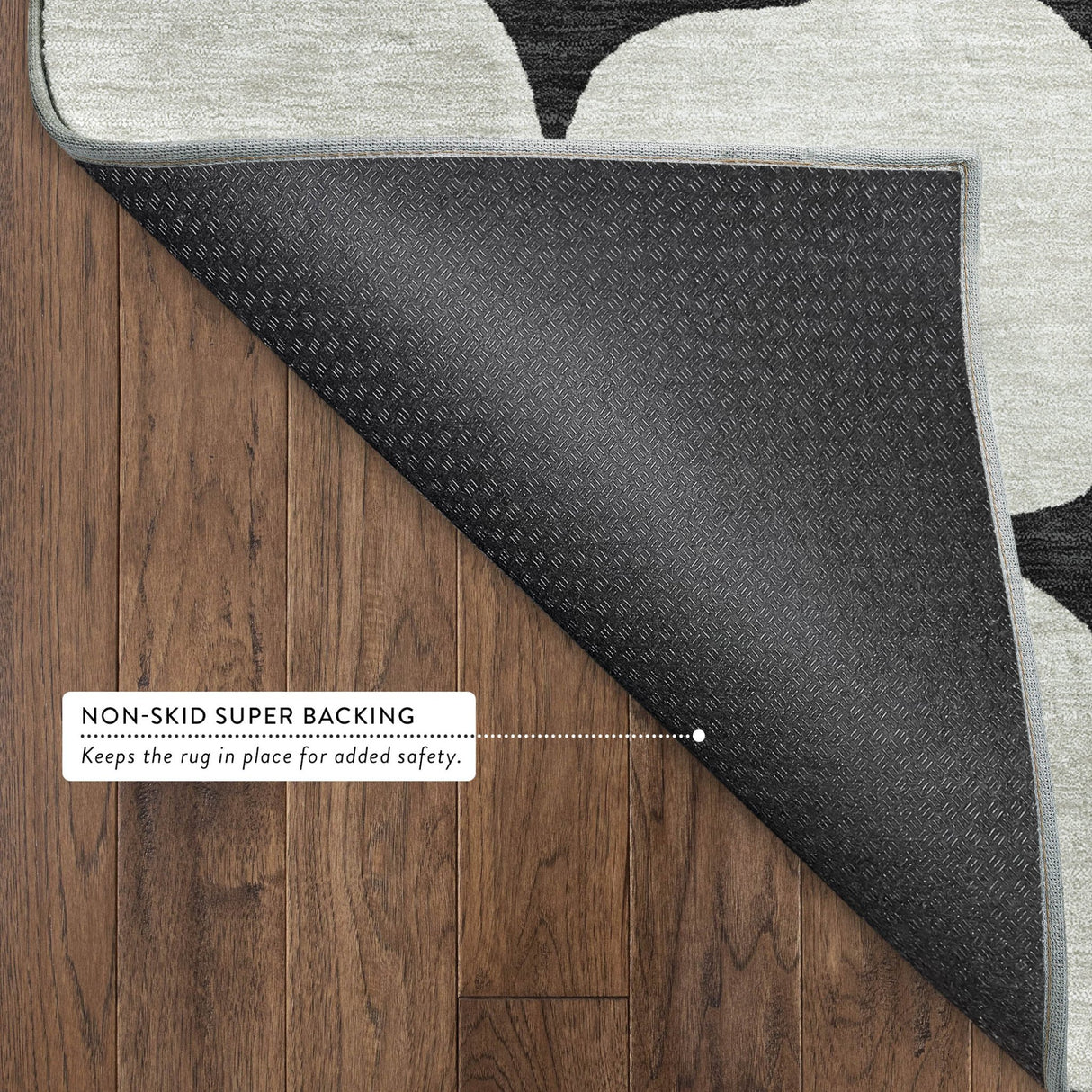 Dalyn The Reserve TR16 Black Rug backing detail