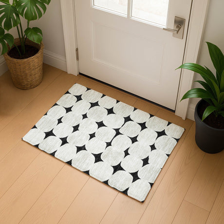 Dalyn The Reserve TR16 Black Rug shown in a room