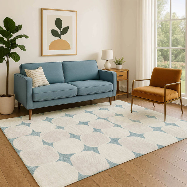 Dalyn The Reserve TR16 Teal Rug shown in a room