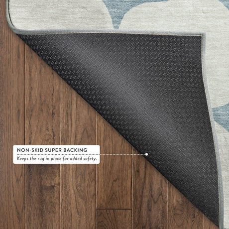 Dalyn The Reserve TR16 Teal Rug backing detail