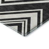 Dalyn The Reserve TR17 Black Rug corner detail