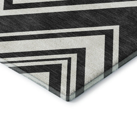 Dalyn The Reserve TR17 Black Rug corner detail