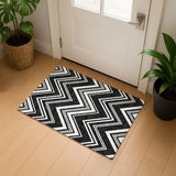 Dalyn The Reserve TR17 Black Rug shown in a room