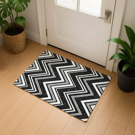 Dalyn The Reserve TR17 Black Rug shown in a room