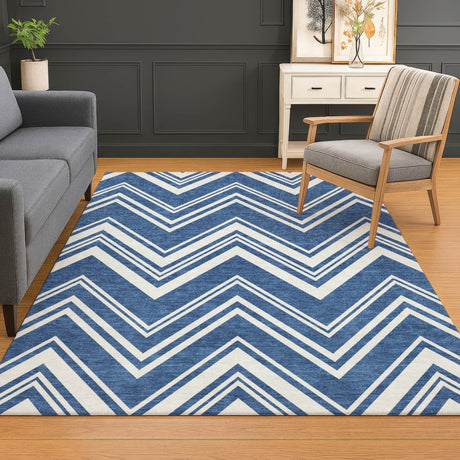 Dalyn The Reserve TR17 Blue Rug shown in a room