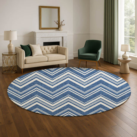 Dalyn The Reserve TR17 Blue Rug shown in a room
