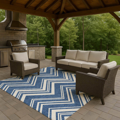 Dalyn The Reserve TR17 Blue Rug outdoor lifestyle image