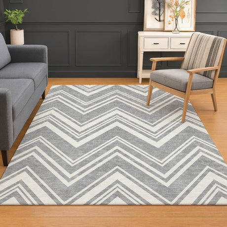 Dalyn The Reserve TR17 Pewter Rug shown in a room