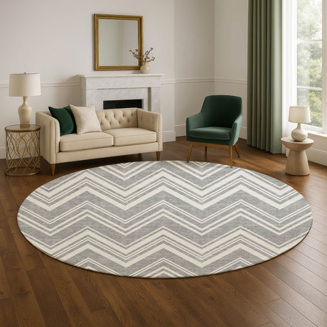 Dalyn The Reserve TR17 Pewter Rug shown in a room