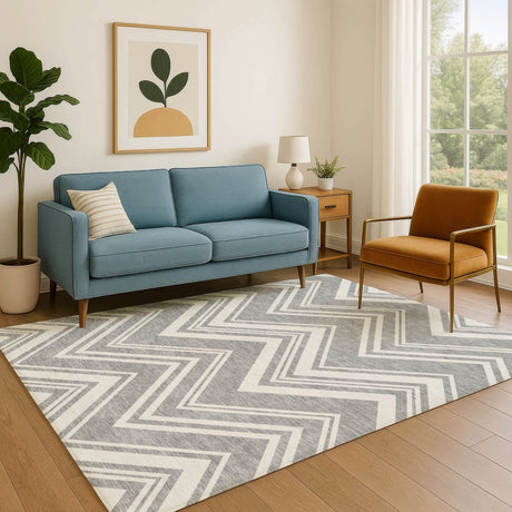 Dalyn The Reserve TR17 Pewter Rug shown in a room