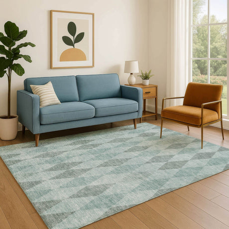 Dalyn The Reserve TR2 Teal Rug shown in a room