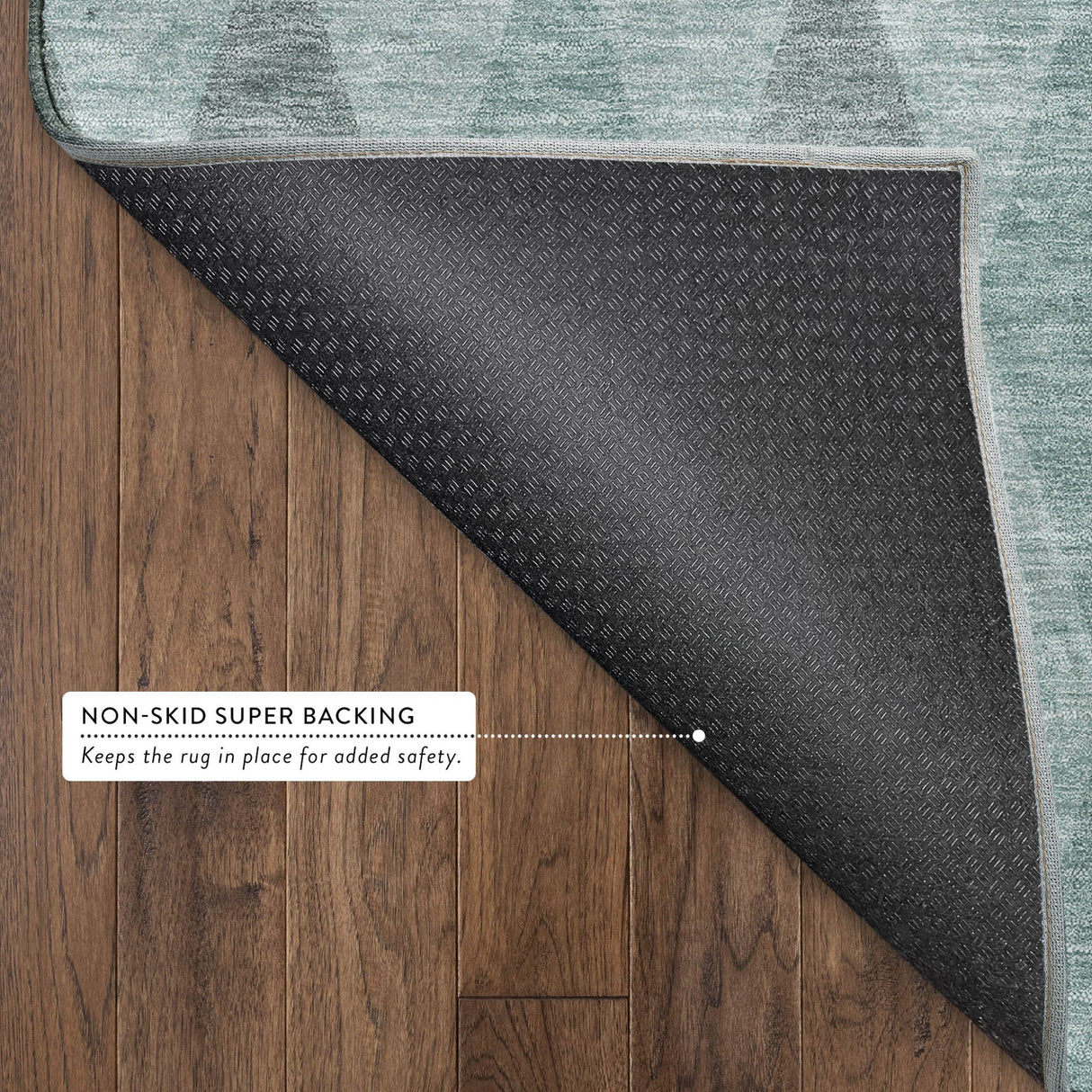 Dalyn The Reserve TR2 Teal Rug backing detail
