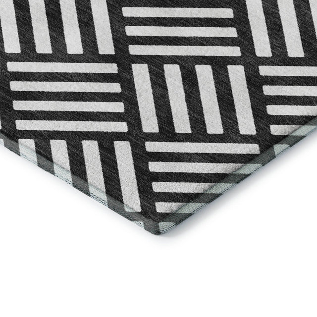 Dalyn The Reserve TR3 Black Rug corner detail