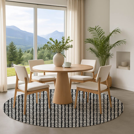 Dalyn The Reserve TR4 Black Rug shown in a room
