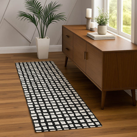 Dalyn The Reserve TR4 Black Rug shown in a room