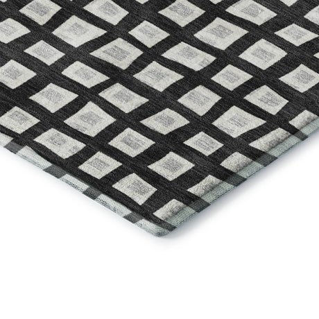 Dalyn The Reserve TR4 Black Rug corner detail