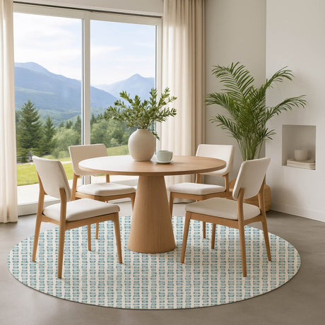 Dalyn The Reserve TR4 Teal Rug shown in a room