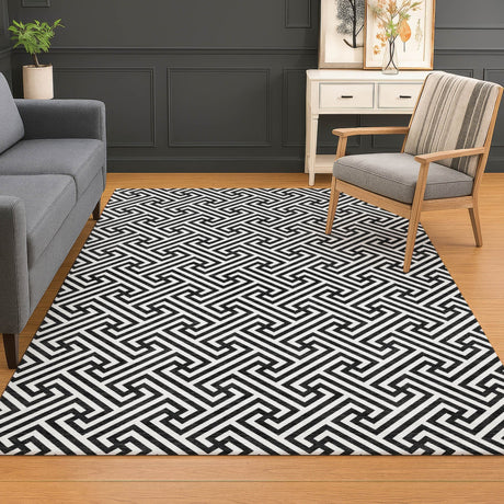 Dalyn The Reserve TR5 Black Rug shown in a room