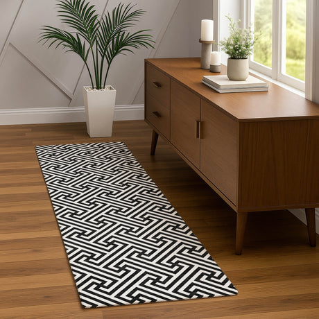 Dalyn The Reserve TR5 Black Rug shown in a room