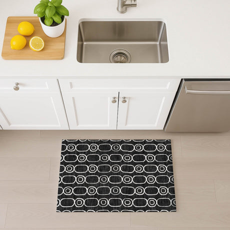 Dalyn The Reserve TR6 Black Rug shown in a room