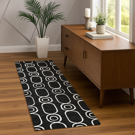 Dalyn The Reserve TR6 Black Rug shown in a room