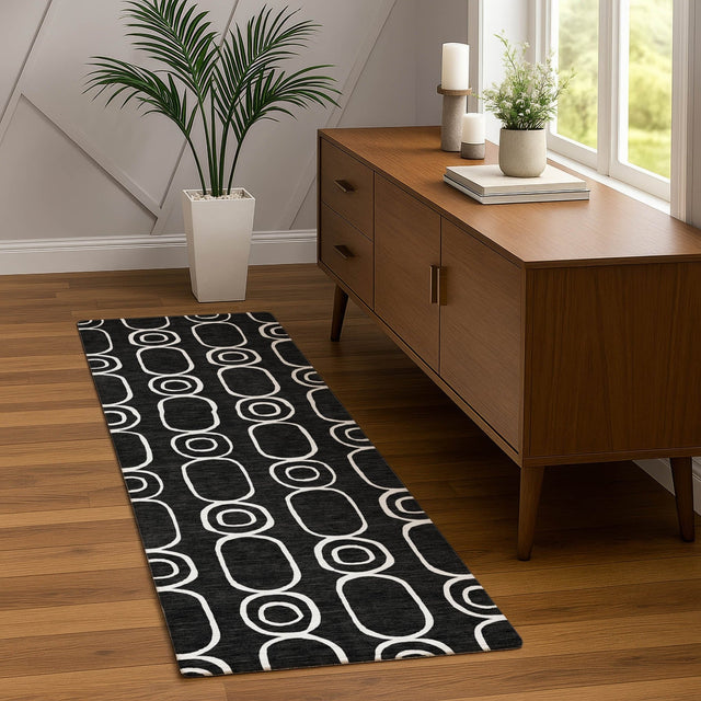Dalyn The Reserve TR6 Black Rug shown in a room