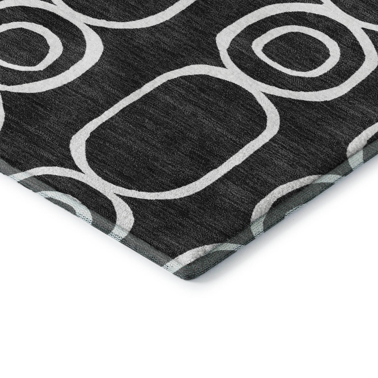 Dalyn The Reserve TR6 Black Rug corner detail
