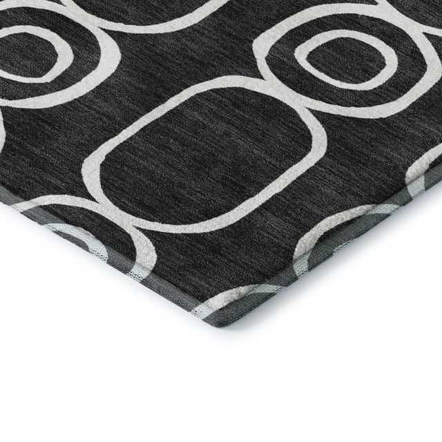 Dalyn The Reserve TR6 Black Rug corner detail