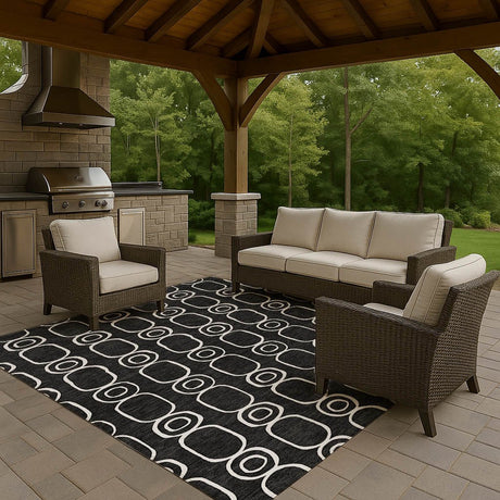 Dalyn The Reserve TR6 Black Rug outdoor lifestyle image