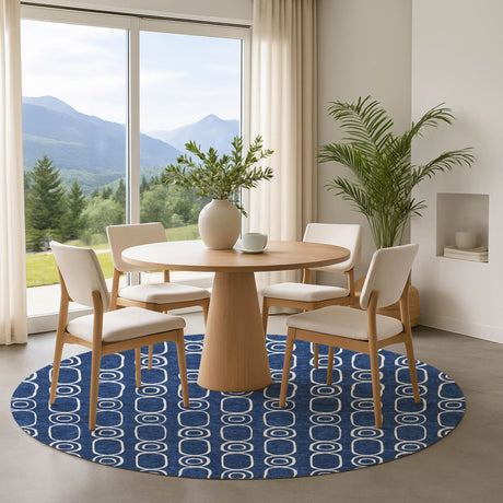 Dalyn The Reserve TR6 Navy Rug shown in a room