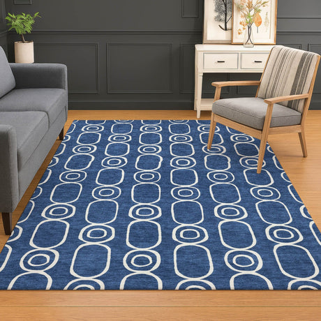 Dalyn The Reserve TR6 Navy Rug shown in a room