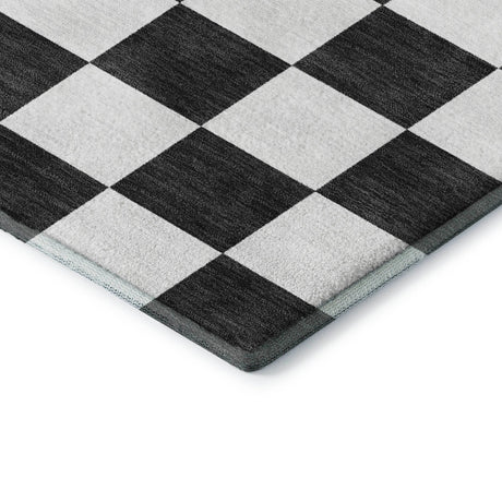 Dalyn The Reserve TR7 Black Rug corner detail
