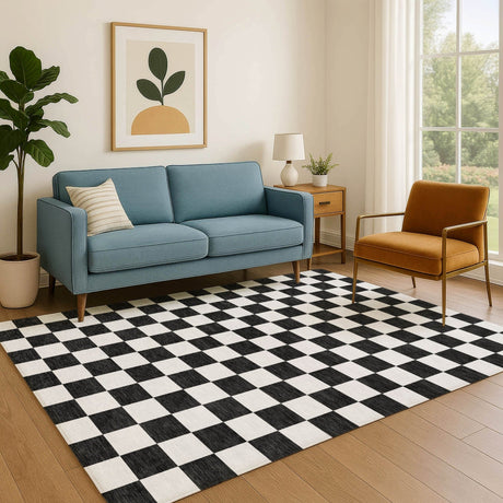 Dalyn The Reserve TR7 Black Rug shown in a room