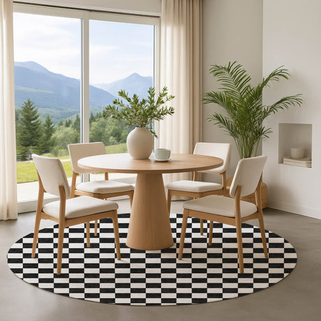 Dalyn The Reserve TR7 Black Rug shown in a room