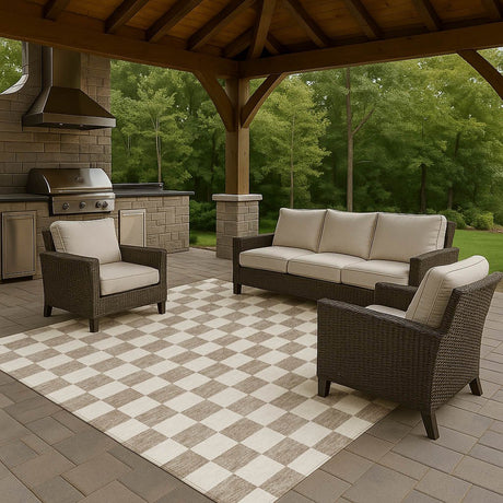 Dalyn The Reserve TR7 Khaki Rug outdoor lifestyle image