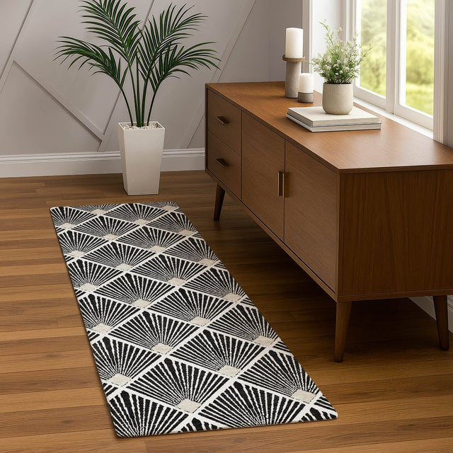 Dalyn The Reserve TR9 Black Rug shown in a room