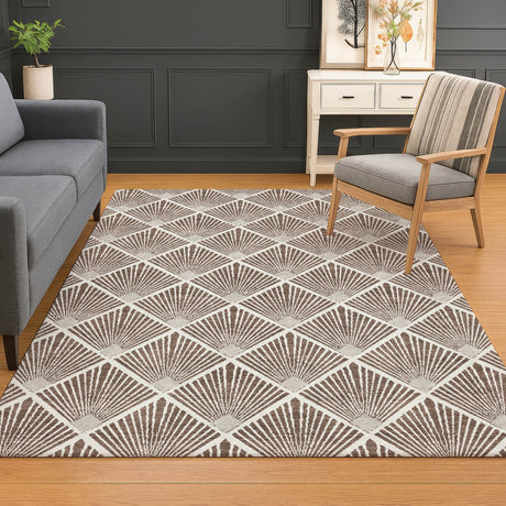 Dalyn The Reserve TR9 Brown Rug shown in a room