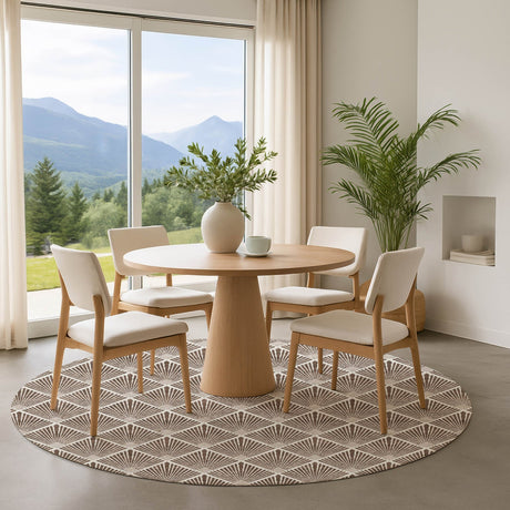 Dalyn The Reserve TR9 Brown Rug shown in a room