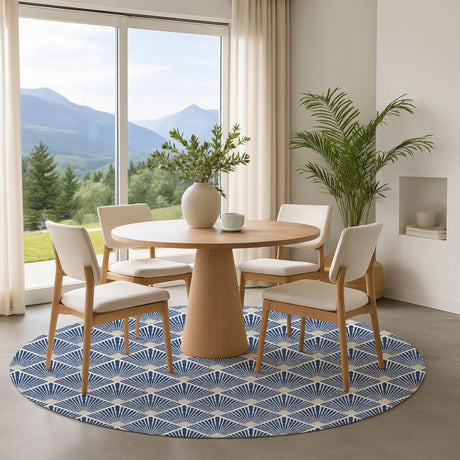 Dalyn The Reserve TR9 Navy Rug shown in a room