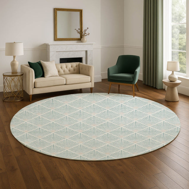 Dalyn The Reserve TR9 Seafoam Rug shown in a room