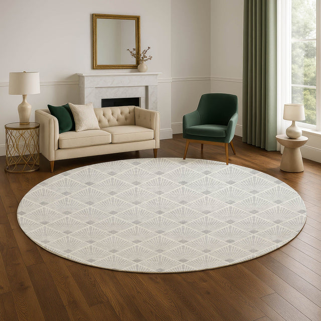 Dalyn The Reserve TR9 Silver Rug shown in a room