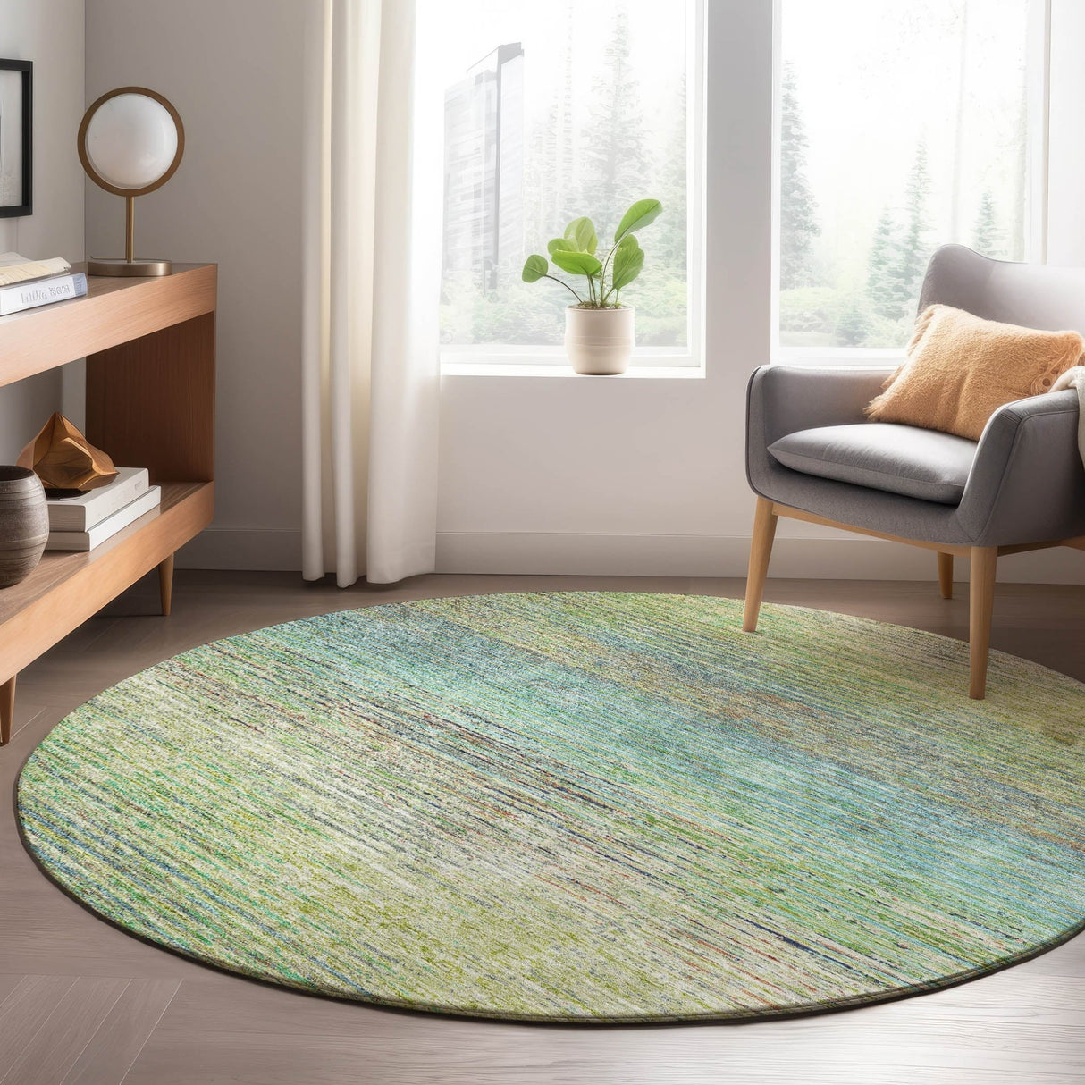 Dalyn Trevi TV1 Aloe Rug shown in a room