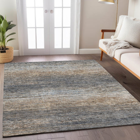 Dalyn Trevi TV1 Pewter Rug shown in a room