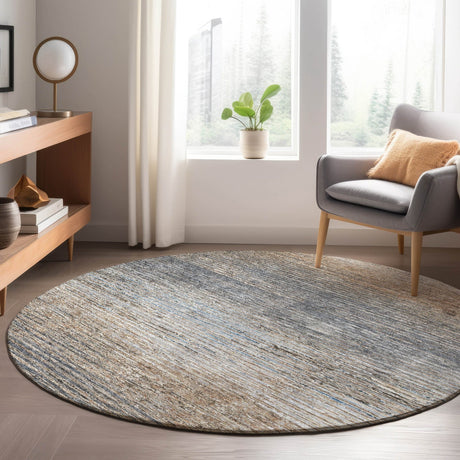 Dalyn Trevi TV1 Pewter Rug shown in a room
