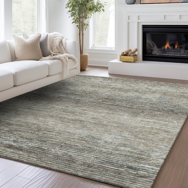 Dalyn Trevi TV1 Taupe Rug shown in a room