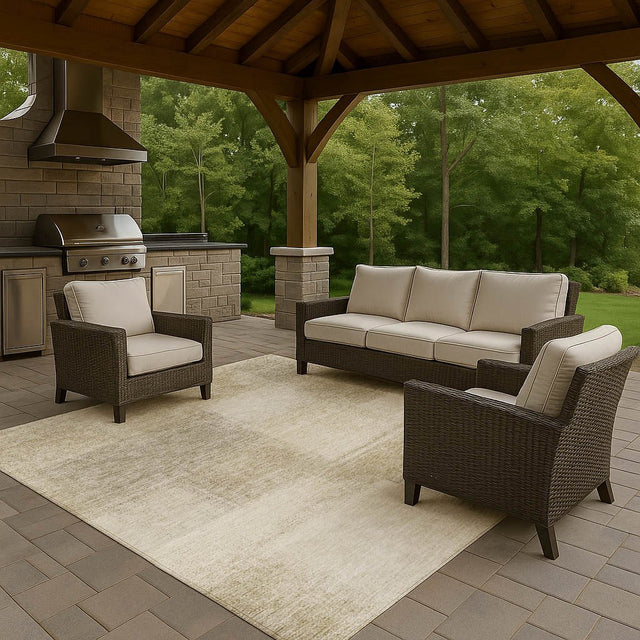 Dalyn Trevi TV10 Taupe Rug outdoor lifestyle image