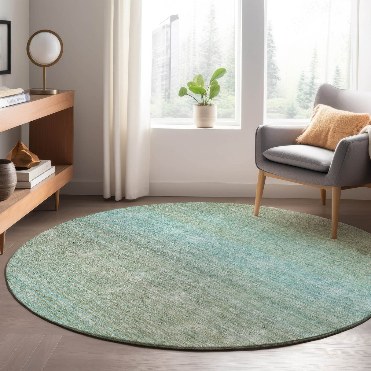 Dalyn Trevi TV11 Teal Rug shown in a room